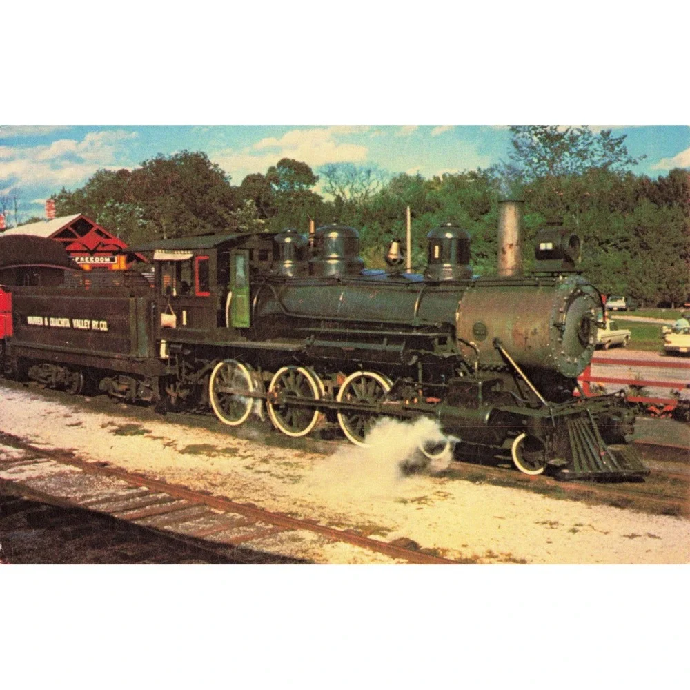 Warren & Ouachita Valley Railway No 1 Steam Locomotive 4-6-0 Train Postcard